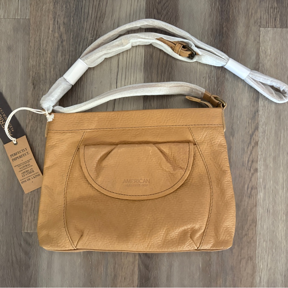 American Leather Tan Crossbody Bag